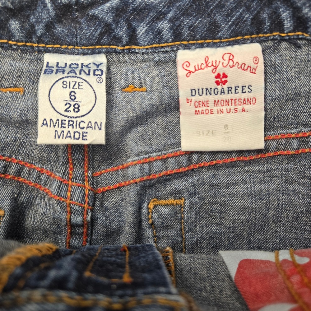 Lucky Brand Dungarees‎ Denim Midi Skirt Blue Medium Wash Size 6 28 Made in USA - Picture 4 of 10